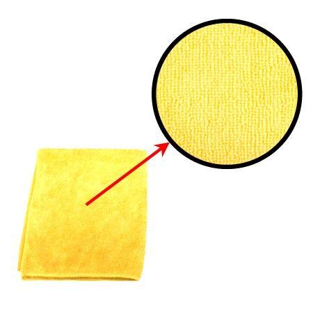Super absorbent microfiber cloth to clean yellow car 40x40 cm.